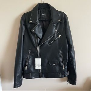ZARA Mens Faux Leather Moto Jacket